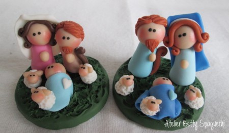 mini presepio em biscuit